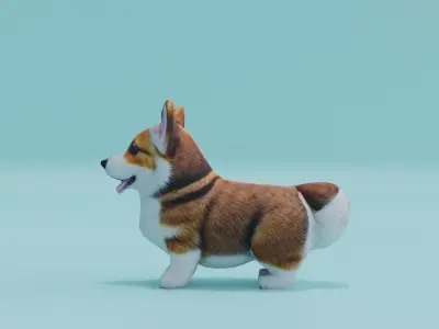 Corgi Puppy Dog Cute Free low-poly 3D model