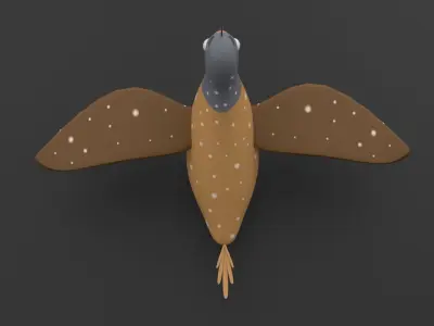 Rigged Cartoon Quail  Low Poly 3D Model Low-poly 3D model
