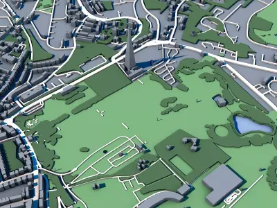 Crystal Palace Park London Victorian Park London Landscape 3D model