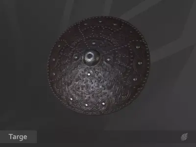 Targe viking shield Low-poly 3D model