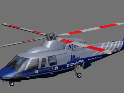  Sikorsky S76C Bostom Med Flight Low-poly 3D model
