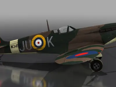 SPITFIRE MK VB 111st Squadron Low-poly 3D model