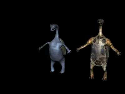 turtle dinosaur Low-poly 3D model