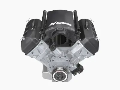 Noonan HEMI 4-8 billet engine Low-poly 3D model
