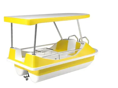 Pedal boat - yellow Low-poly 3D model