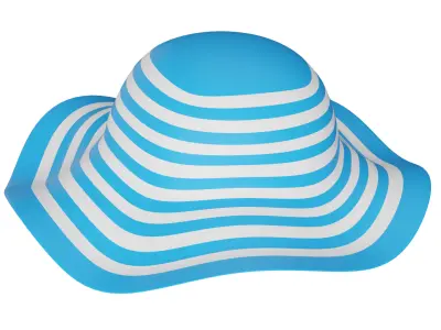 Beach Hat Low-poly 3D model