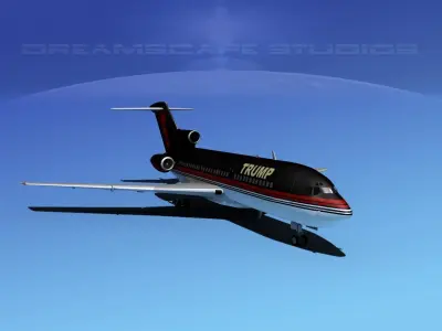 Trump Boeing Jets 757-200 and 727-100 3D model