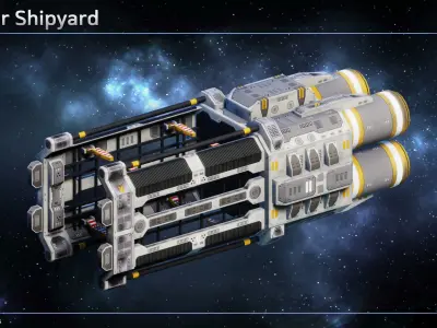 Spaceship Shipyards Low-poly 3D model