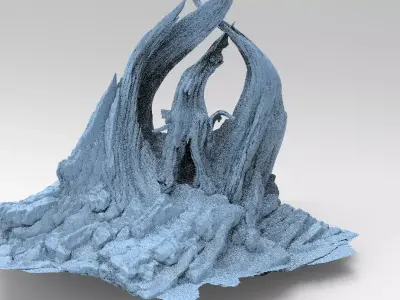 Medieval Witches Hollow Tree 1 Rocks 3D model