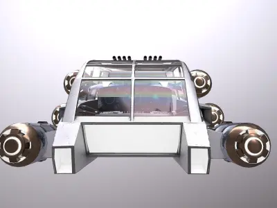 SciFi Spaceship Futuristic Low-poly 3D model