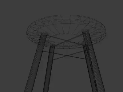 Chair wooden bar stool Free 3D model