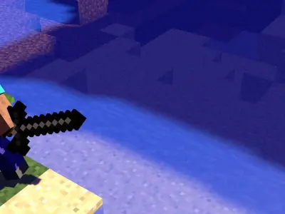 Sword and Pickaxe of Minecraft Free 3D model