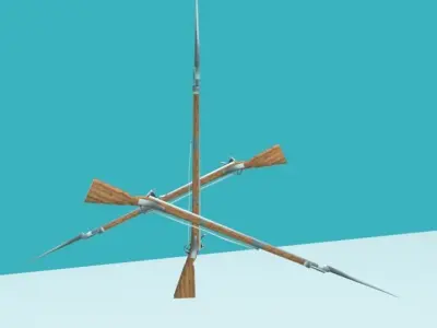 FRENCH MUSKET Low Poly 3D model
