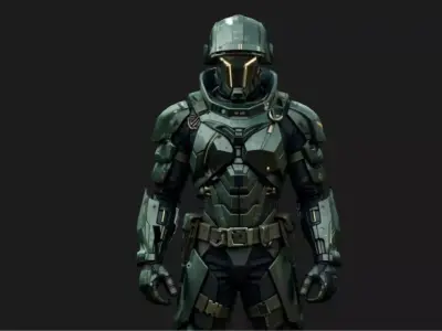 Sci-Fi Space Marine Low-poly 3D model