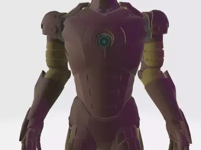 High Quality IronMan Futuristic Armored Suit Game  VR Ready Low-poly 3D model