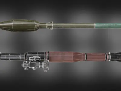 RPG 7 gun with scope Low-poly 3D model