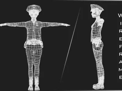 Policeman Character - Ella Low-poly 3D model