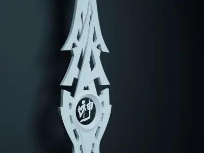 Monado 3 sword with lights 3D model