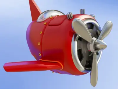 Cartoon Lowpoly Helicopter 3D Model Low-poly 3D model