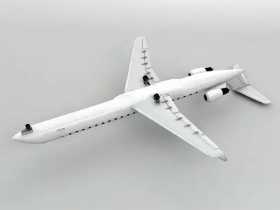 Bombardier CRJ -900 - Generic White Low-poly 3D model