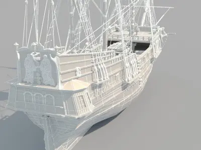 Frigate Peter and Pavel Low-poly 3D model