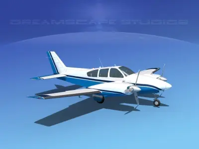 Beechcraft B55 Baron V06 3D model