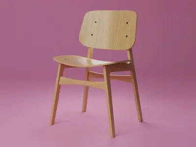 Designer Table and Chair Set 3D model