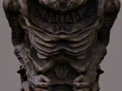 Gigeresqe statue of skeleton 3D print model