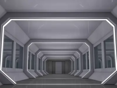  Sci Fi corridor 3D model buy