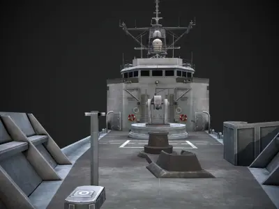 Oliver Hazar Perry  Frigate Low-poly 3D model