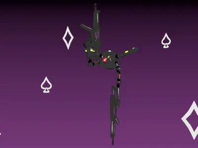 Machinegun Drone Low-poly 3D model