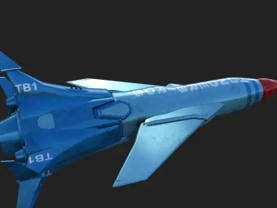 Thunderbird fighter jet Low-poly 3D model