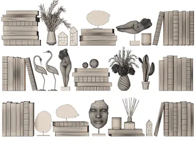 Shelf Decor set 3 3D model