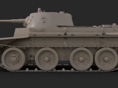 Tank BT 7 Clay Mental Ray 3D model