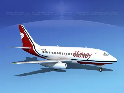 Boeing 737-100 Midway 3D model