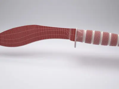 Kukri Knife Low-poly 3D model