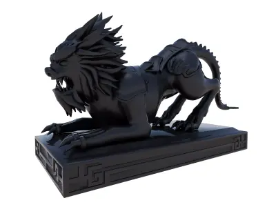 Sculpture-004 lion statue 3D model