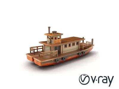 Historic Passage Ferry Early Century Model Pack Low-poly 3D model