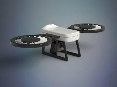 Drone with two propellers 3D model