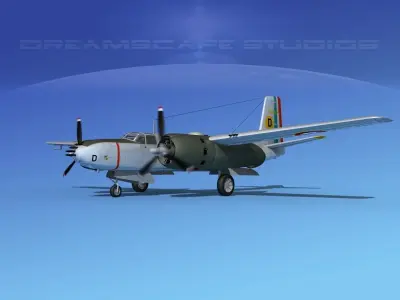 Douglas A-26B Invader France 3D model
