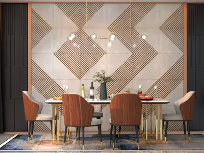 Dining room Interior Design Free 3D model