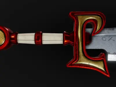 Ashbringer sword midpoly Low-poly 3D model