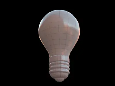 LIGHTBULB icon emoji Low-poly 3D model