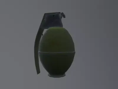 Green M26 Hand Grenade 3D Model FBX LowPoly Low-poly 3D model