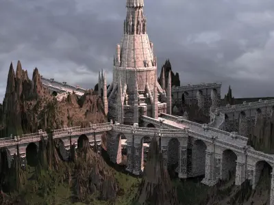 Narnia Mountains Castle 5 3D model