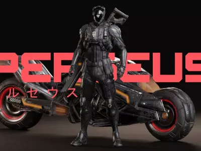 Low Poly - Cybernetic Soldier Perseus - Complete Low-poly 3D model