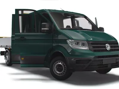 VW Crafter Double Cab Tipper HQ Interior 2023 3D model