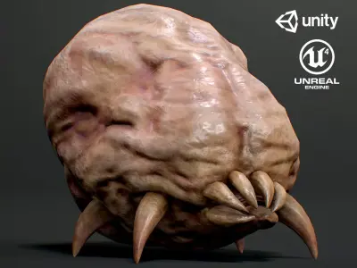 Land Larva3 - Game Ready Low-poly 3D model Low-poly 3D model