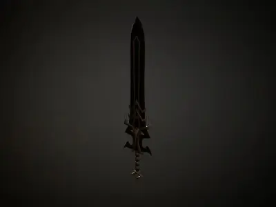 Medieval Evil Fantasy Sword Low-poly 3D model