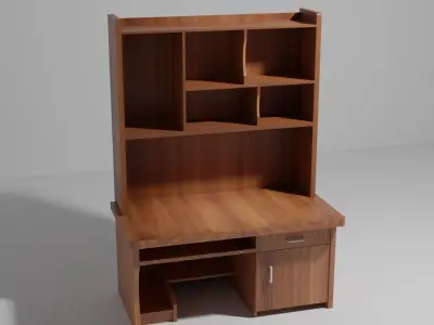 Wooden study table Free 3D model